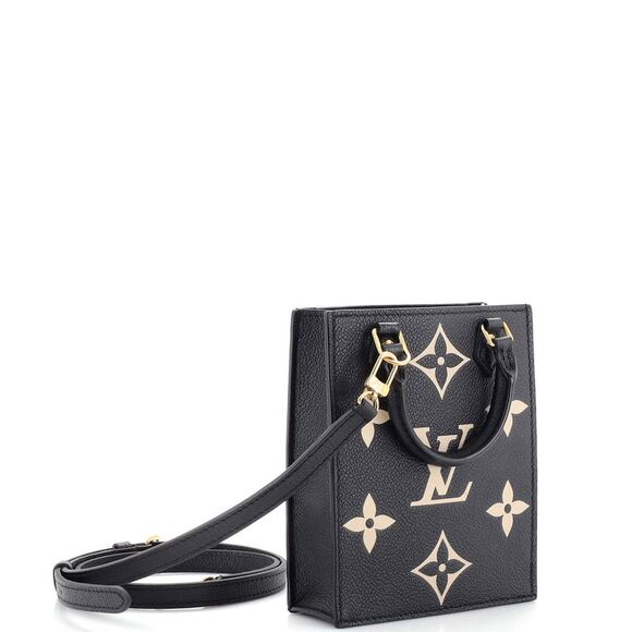 Louis Vuitton Petit Sac Plat Bag Bicolor Monogram Empreinte Giant Black - Picture 2 of 7